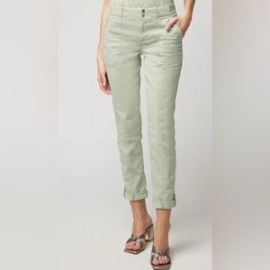 WHBM Straight Crop Ankle length midrise Pants, seafoam green, size 4